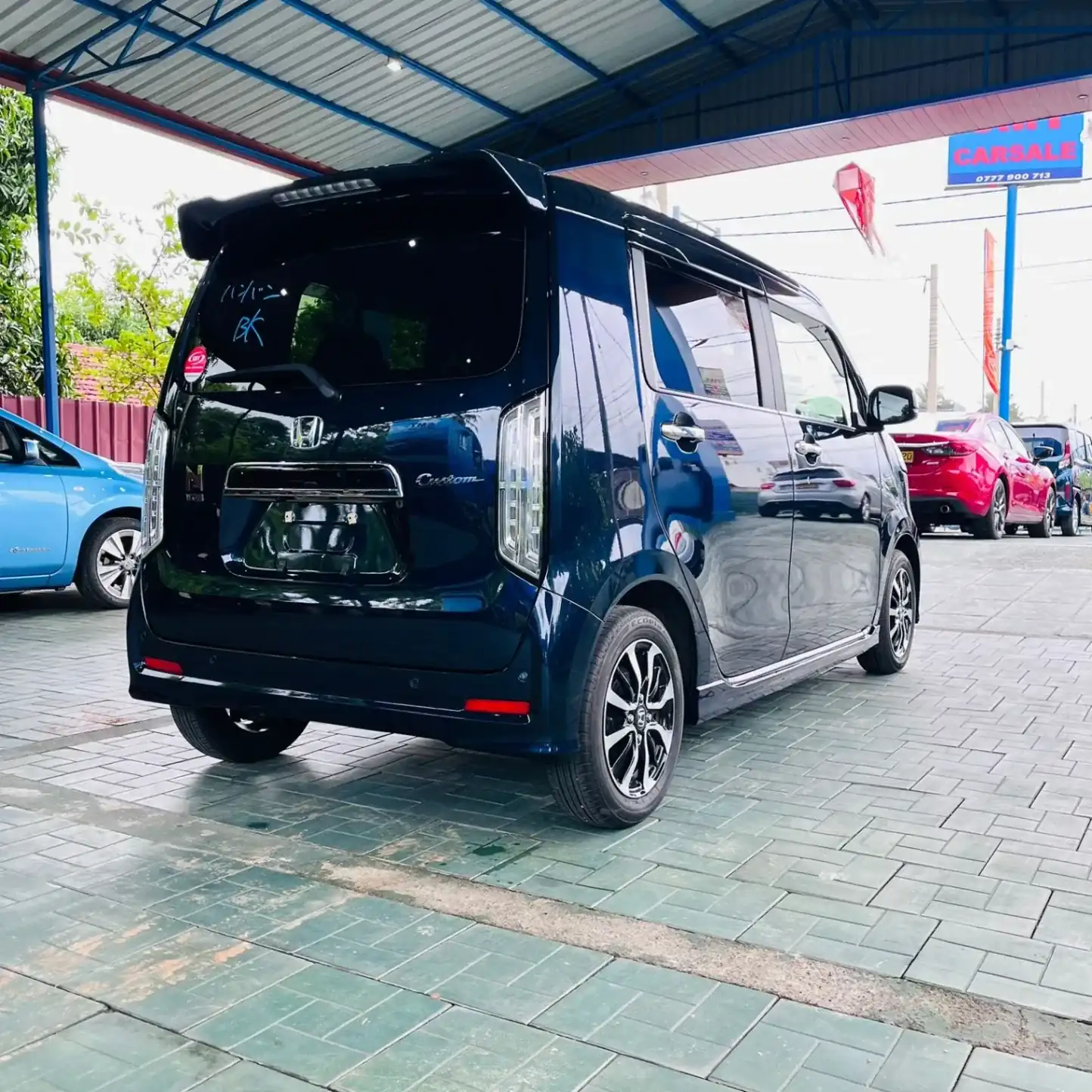 Metallic Blue Honda N WGN 2024 Petrol rear view - SMT Motor Hub Negombo